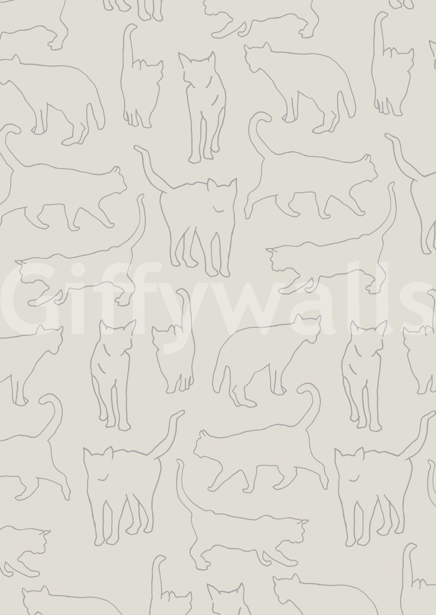 Cat Sketch Symphony Wall Mural
