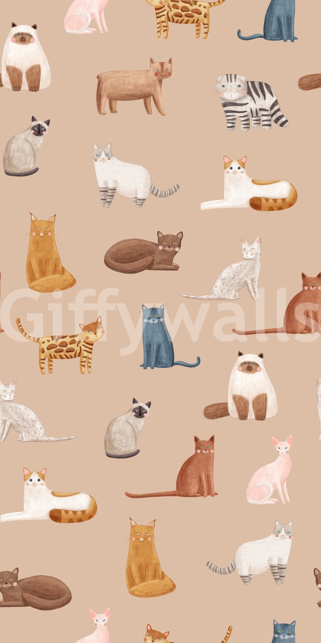 Cats Galore in toffee color Wallpaper