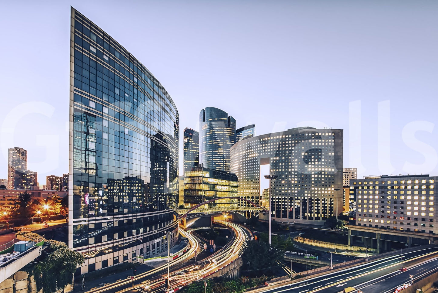 Cityscape Lights Wall Mural