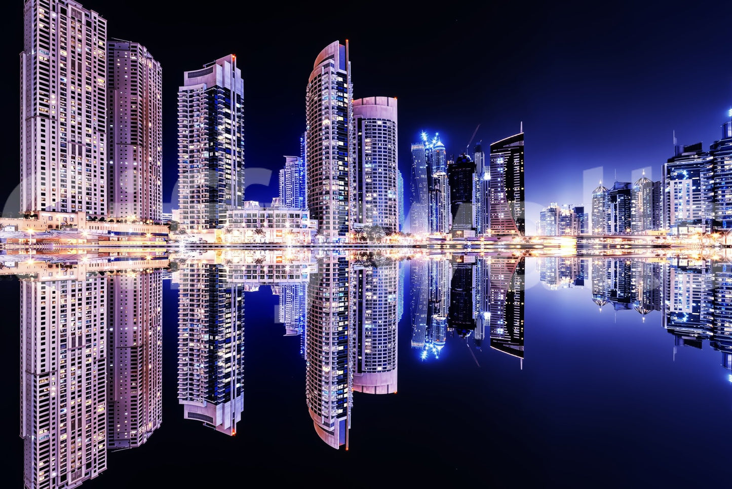 Cityscape Reflections Wall Mural