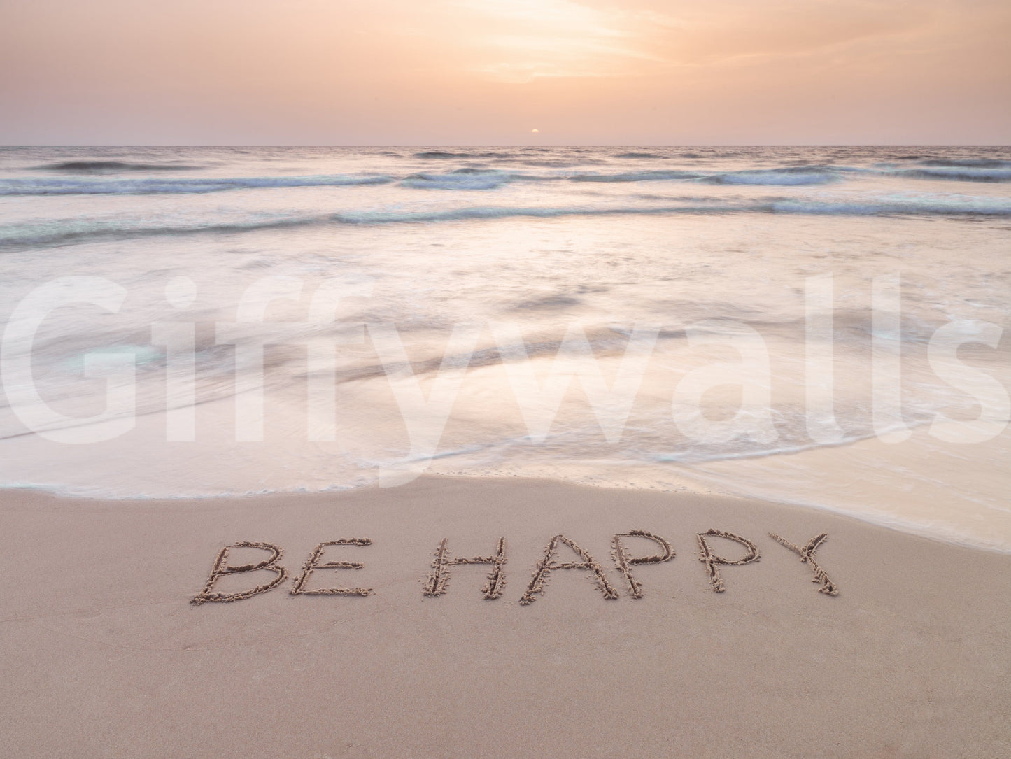 Coastal Affirmation wallpaper for walls soft light pastel colors ocean message.