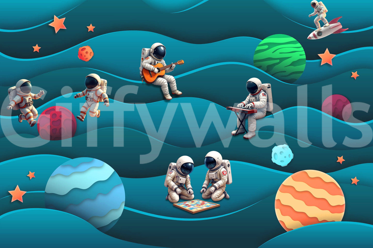 The style is a soft-focus illustration or a painterly design.