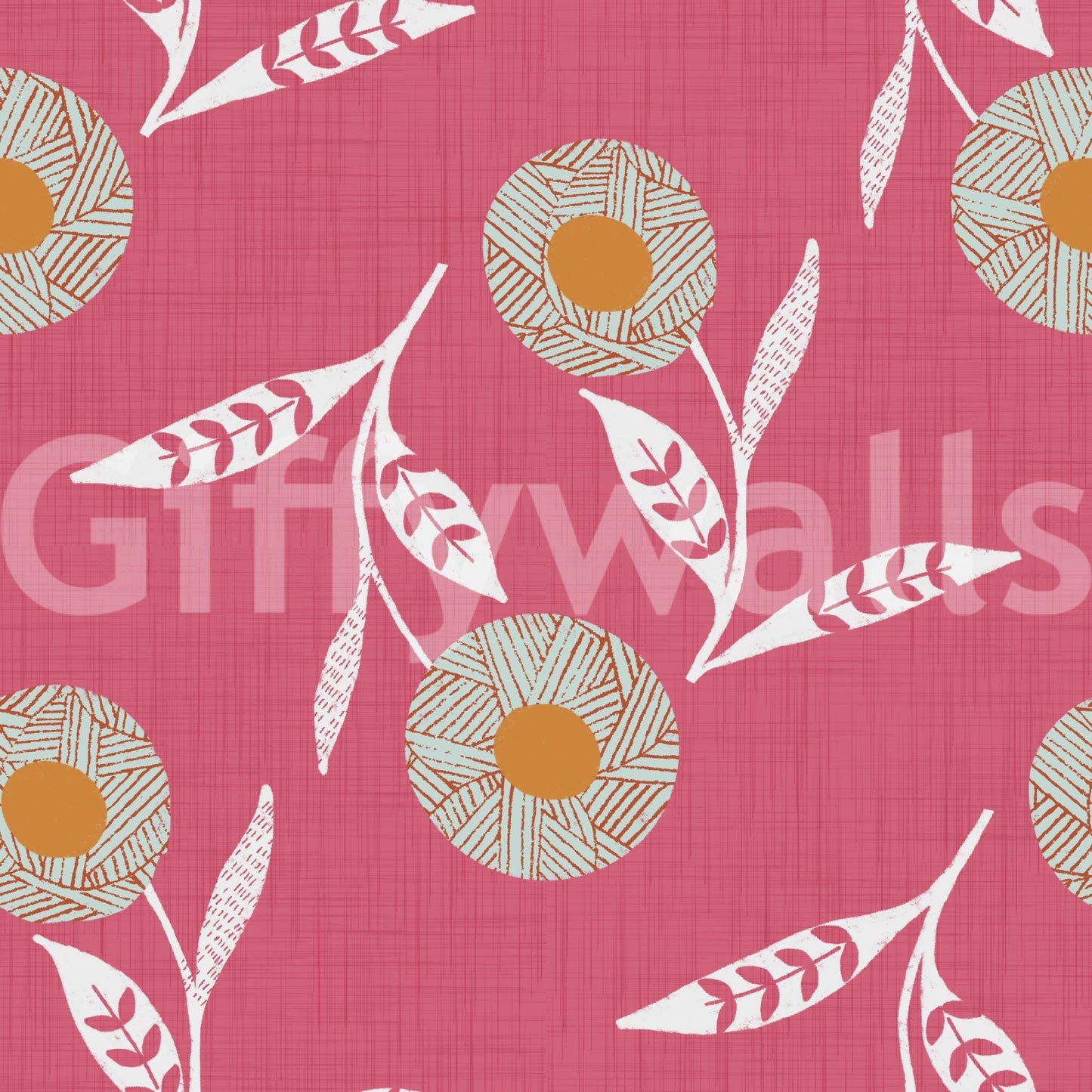 Cozy Scandi Flower Rose Clay - Craft Botanical Wallpaper
