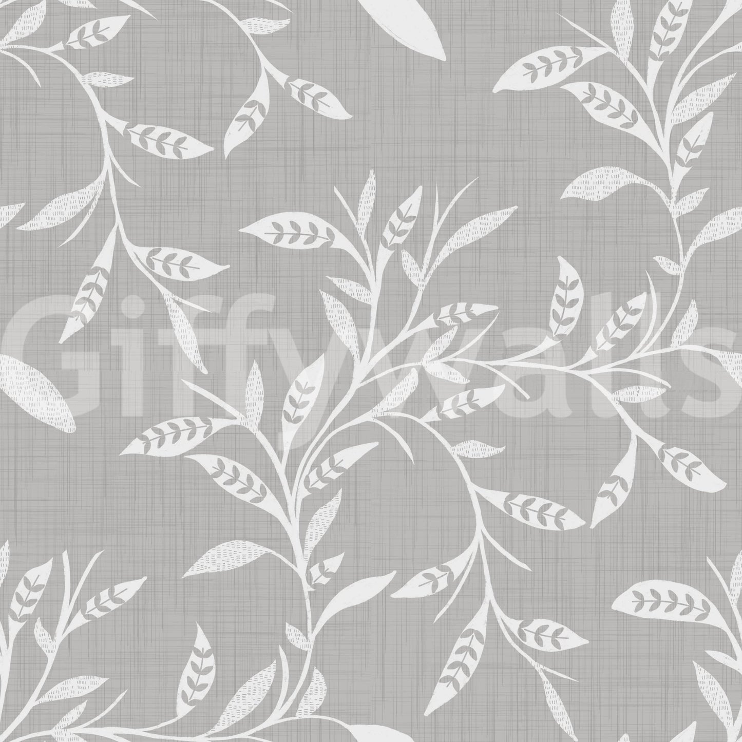 Cozy Scandi Folk Leaf Vine Warm Linen - Craft Blender Wallpaper