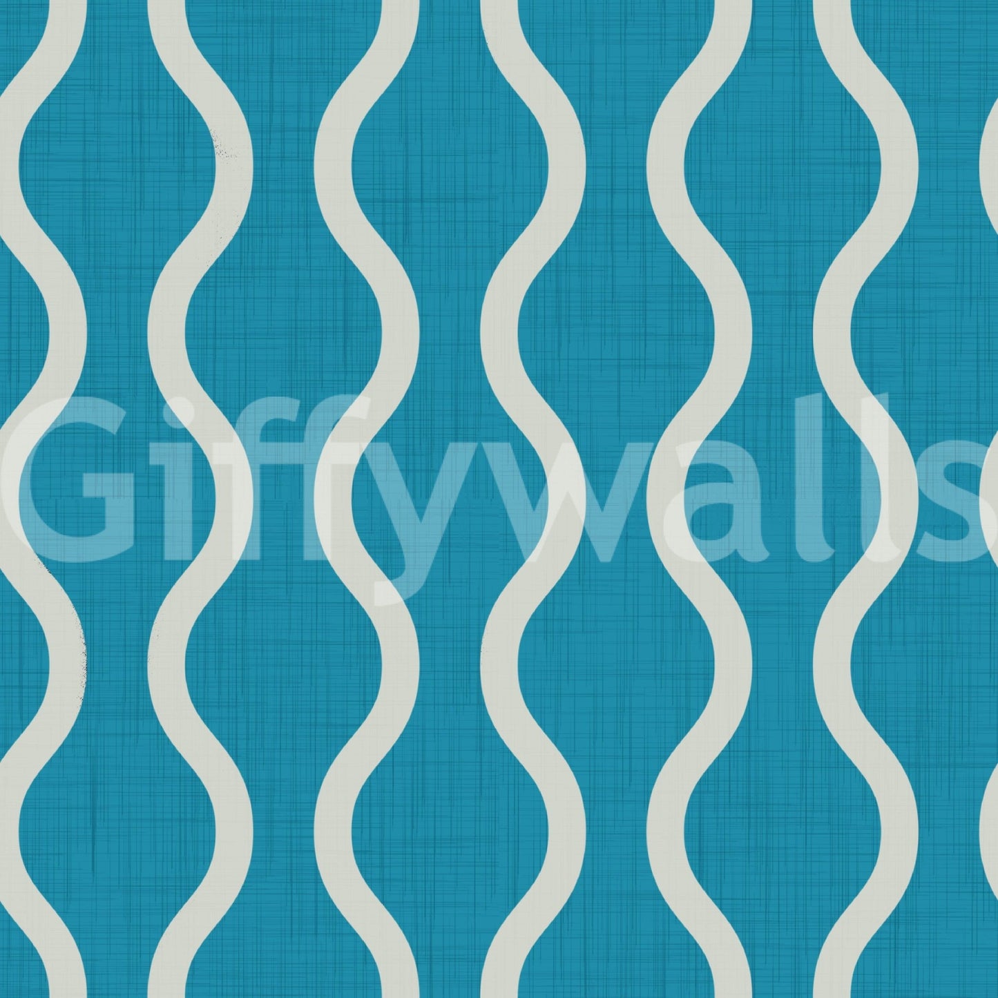 Cozy Scandi Folk Wavy Stripe Nordic Teal - Craft Stripe Wallpaper