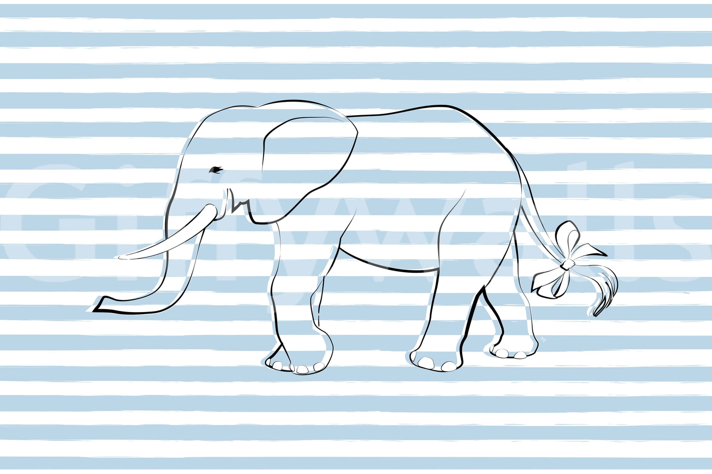 Elephant with a Bow Wall Mural -2643123
