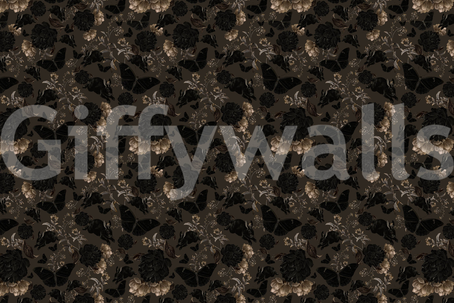 Dark Academia Nocturnal Garden Wall Mural