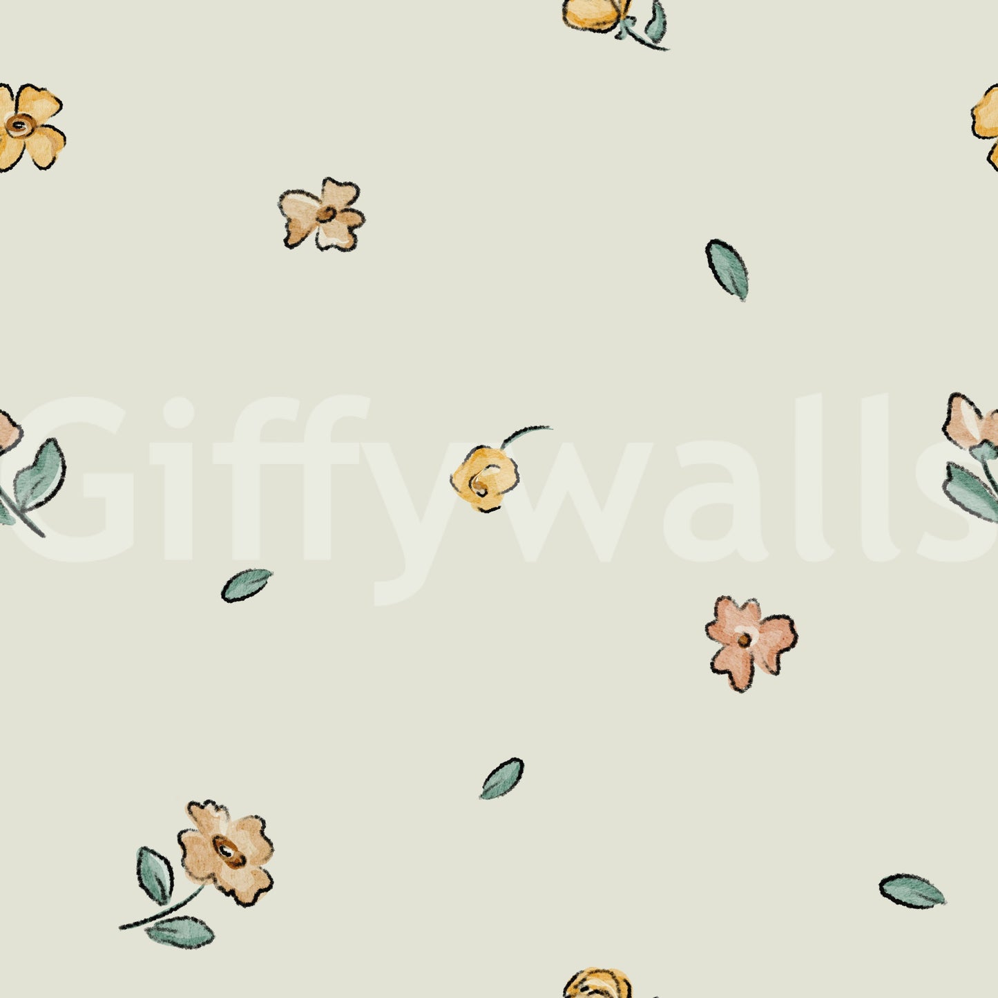Delicate watercolor florals Wallpaper