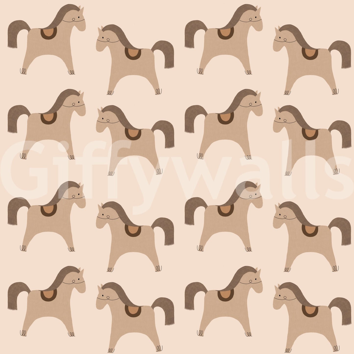 Gentle abstract mural in muted colors