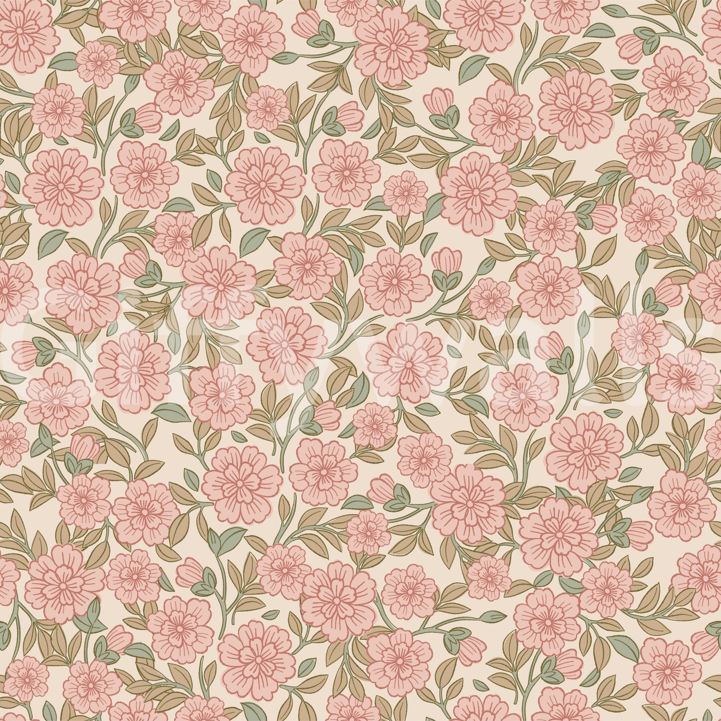 Juno Welcoming Walls Ditsy Peach Floral Wallpaper