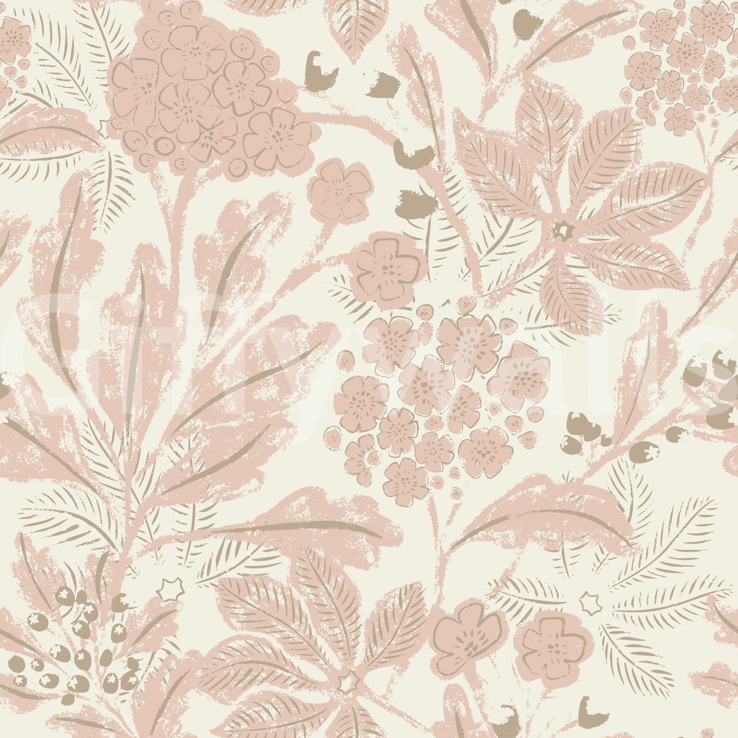 Dusty Rose Botanical Wallpaper