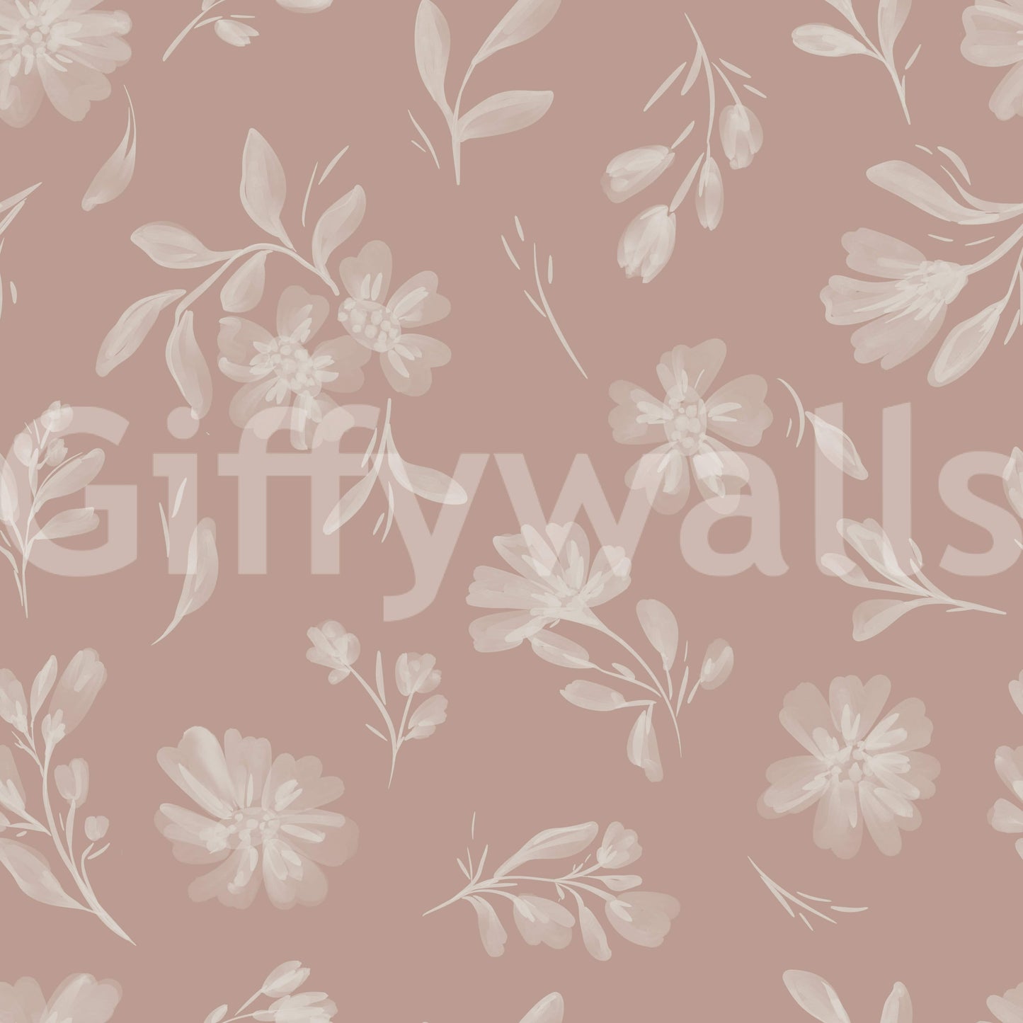 Romantic Dusty Rose Blooms wallpaper mural aesthetic