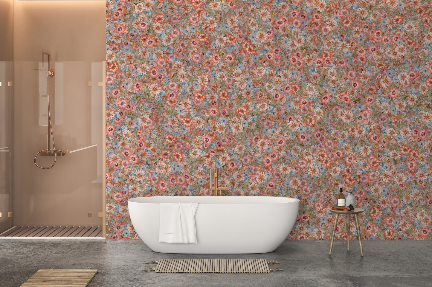 Floral summer mural for home decor