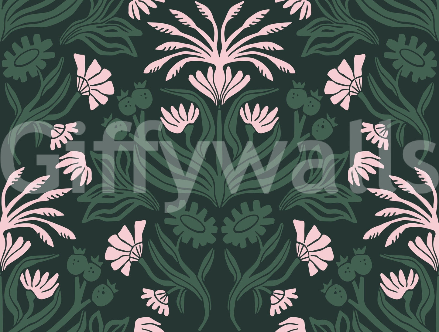 Graceful floral wallpaper for creating a calming ambiance