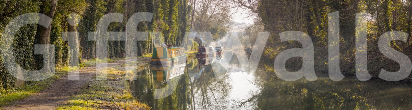 Peaceful forest and canal wallpaper