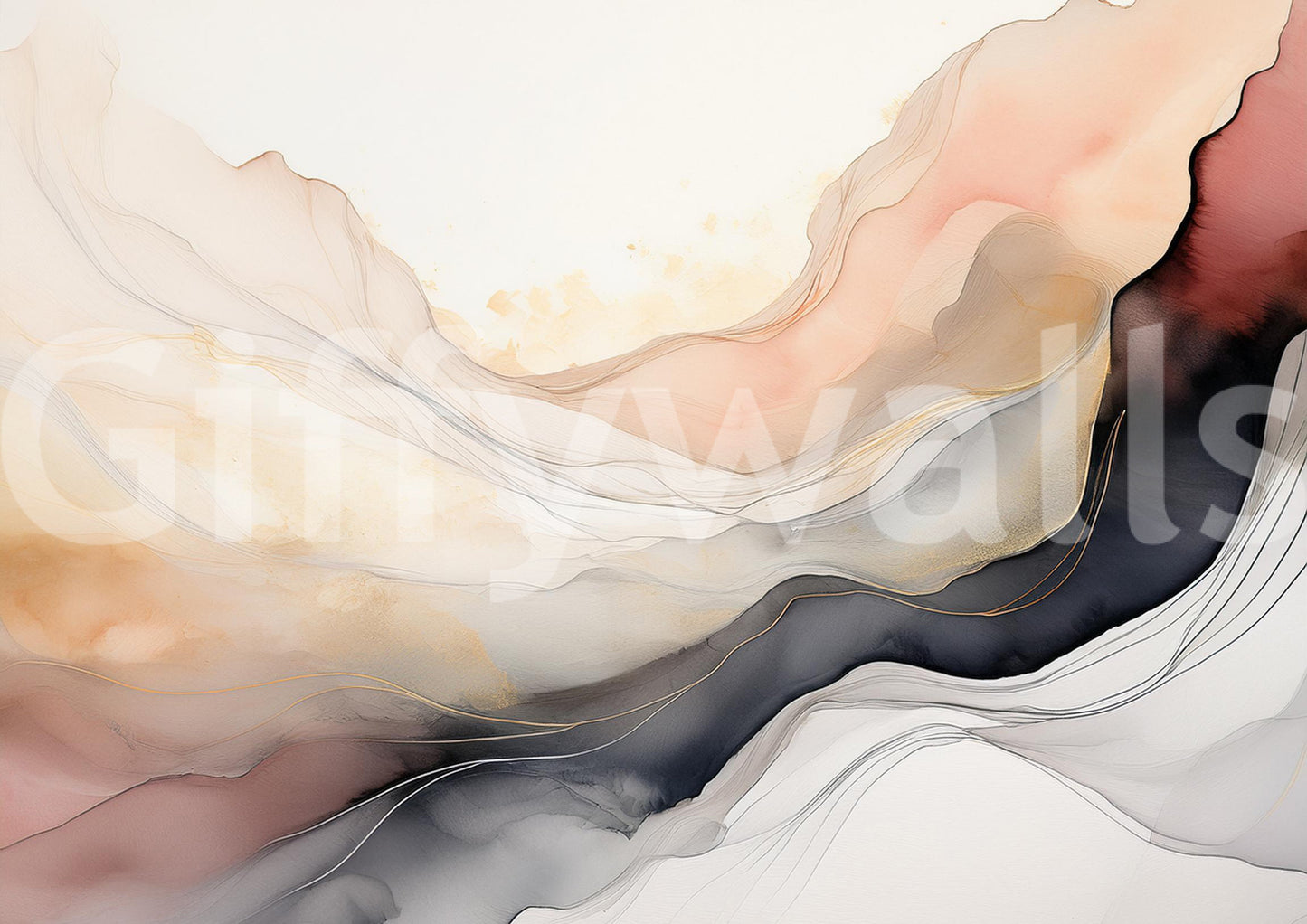 Ethereal Veil wall mural used as a backdrop for a reading nook.