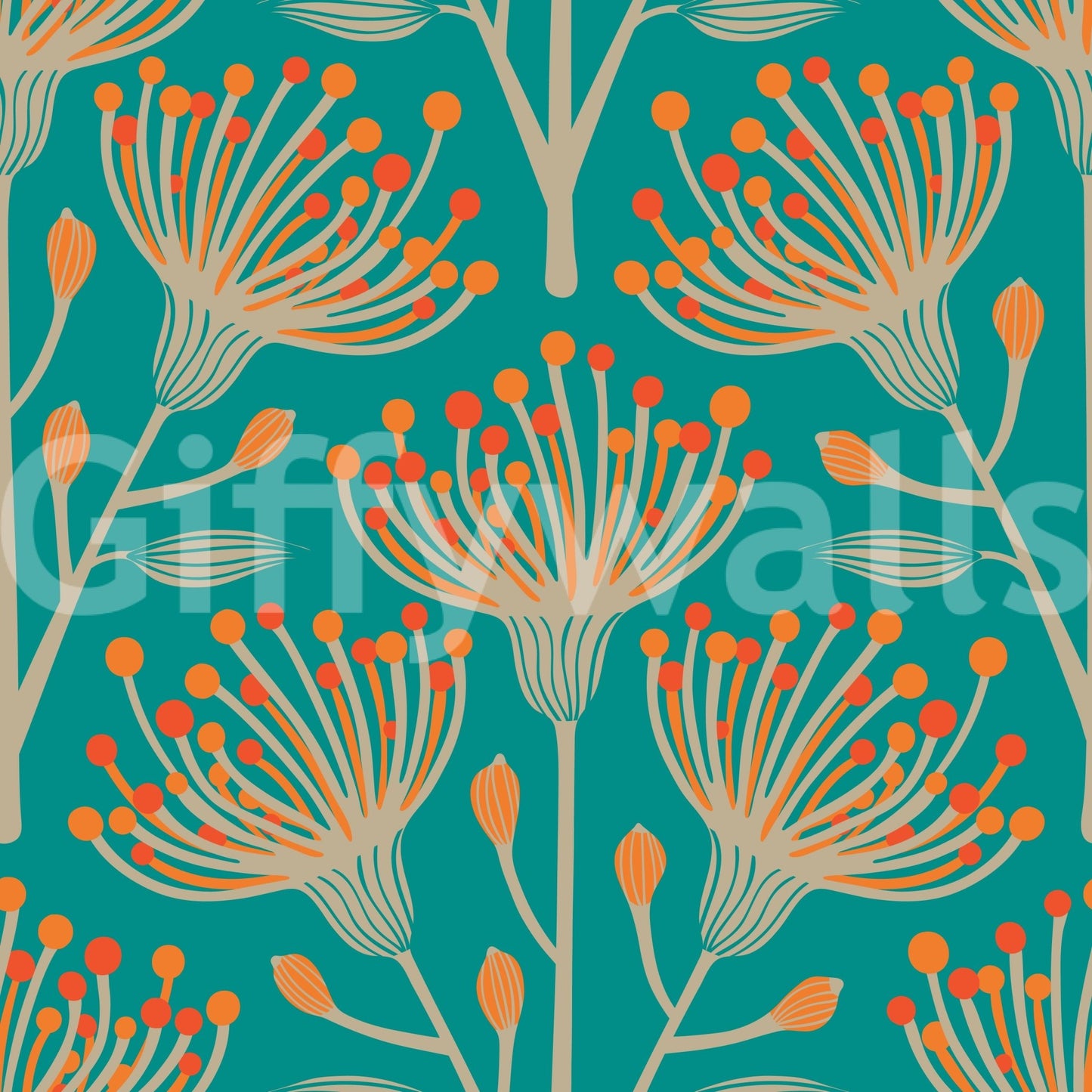 The mural acts as a beautiful and calming focal point.