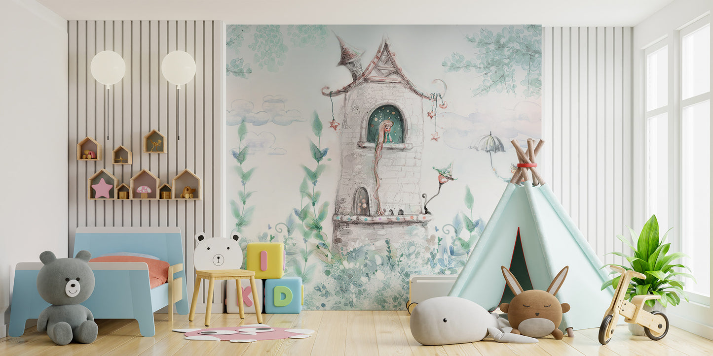 Fairytale Princess Girls Room Mural - Giffywalls