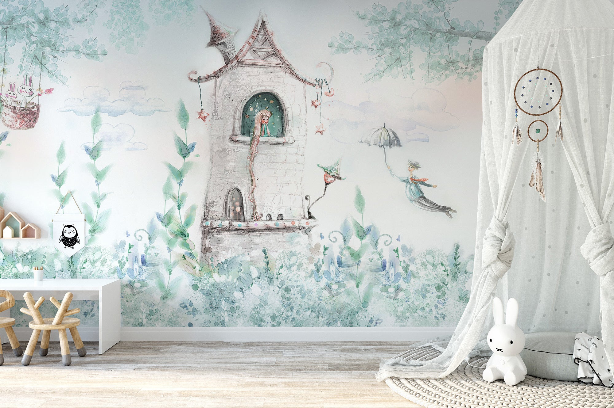 Fairytale Princess Girls Room Mural - Giffywalls
