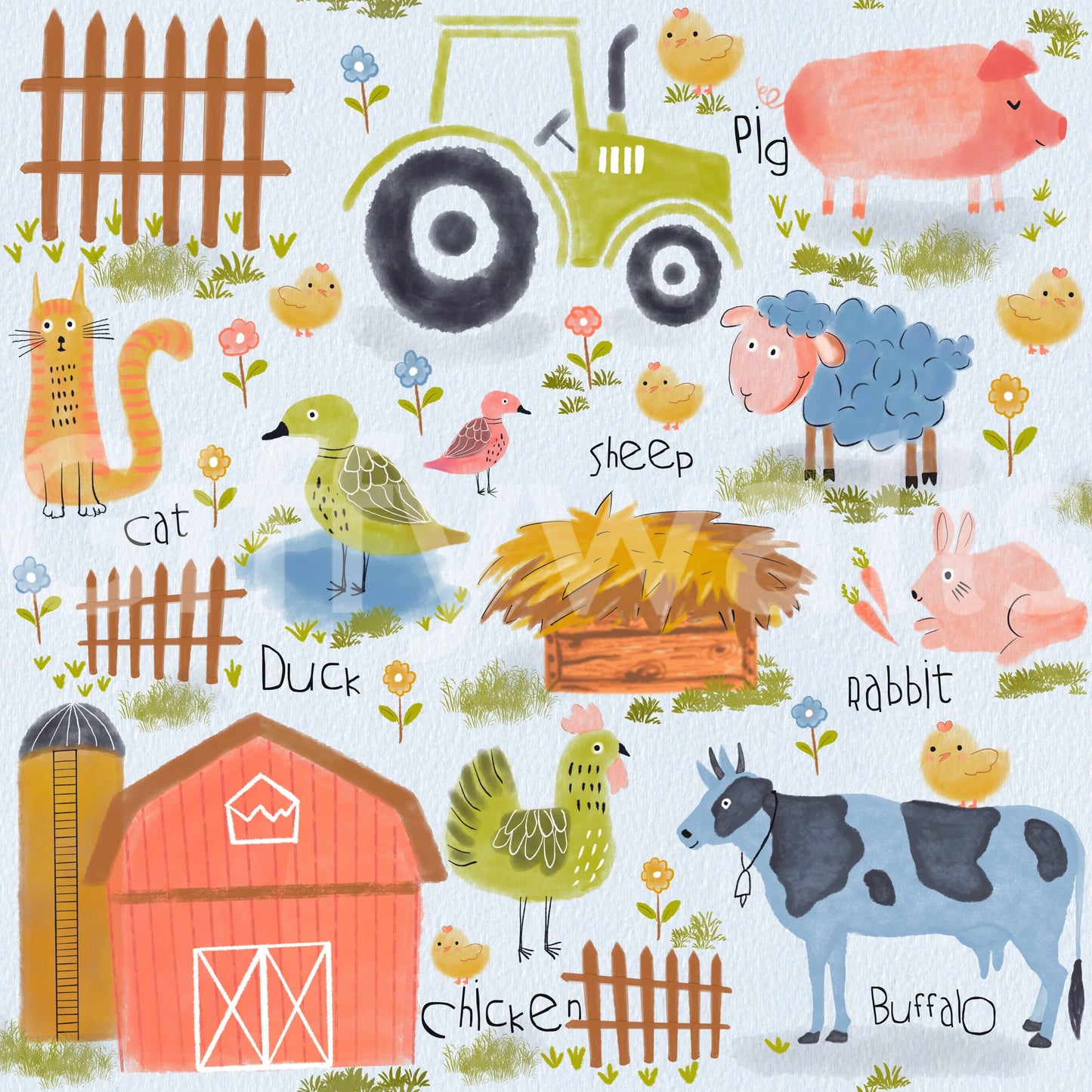 Farm Friends Fun Wallpaper