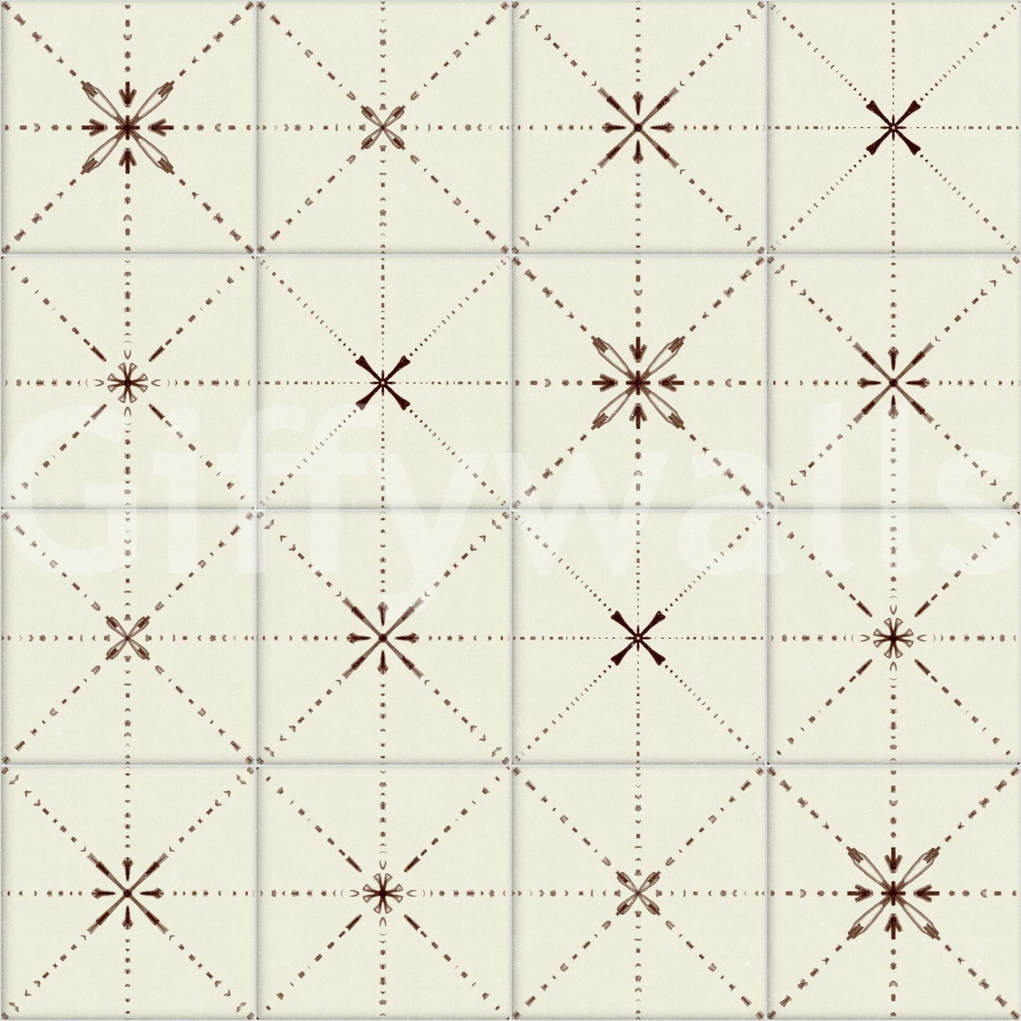 Farmhouse Delicate Backsplash Choco Wallpaper