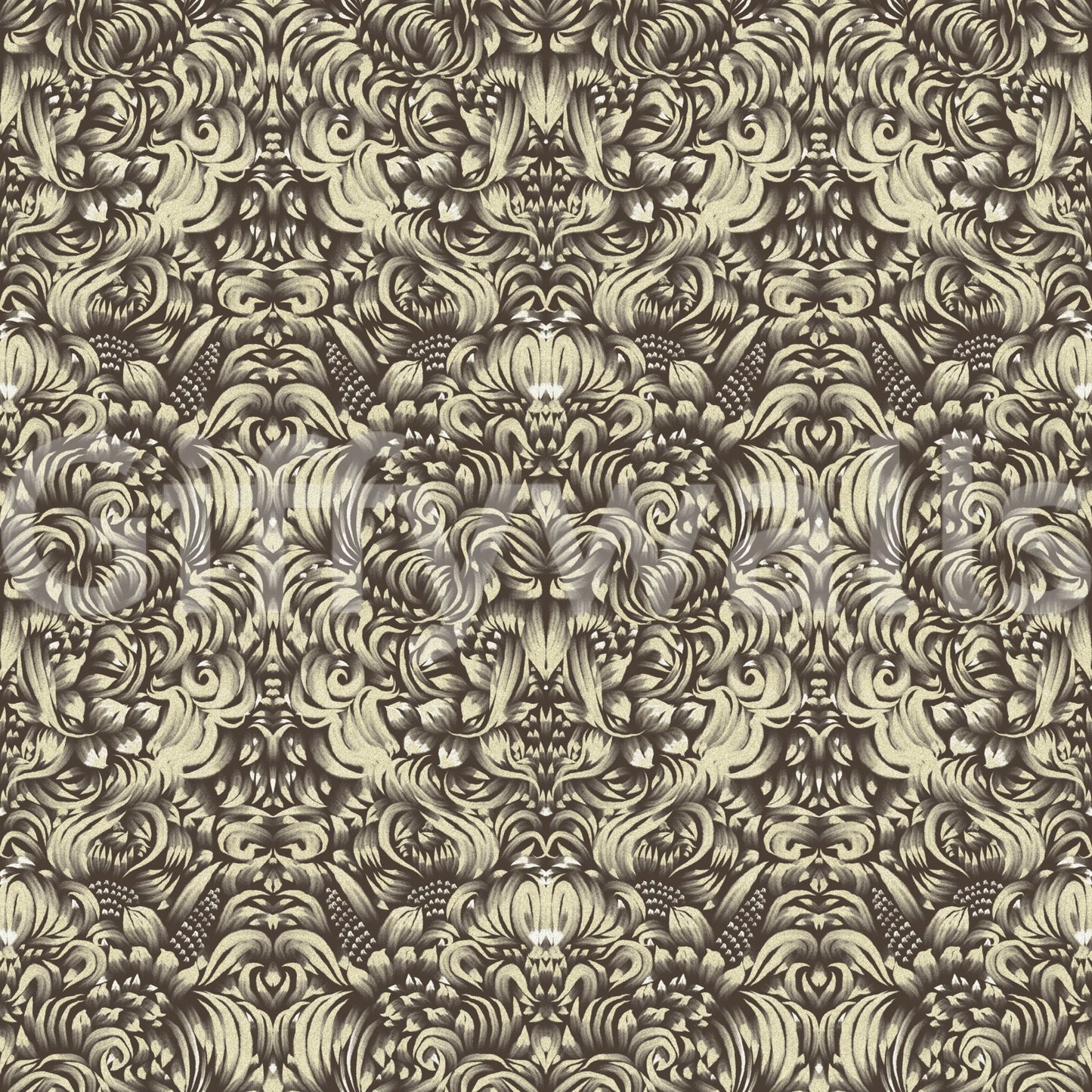 Floral Damask Cream Decorative Bloom Wallpaper
