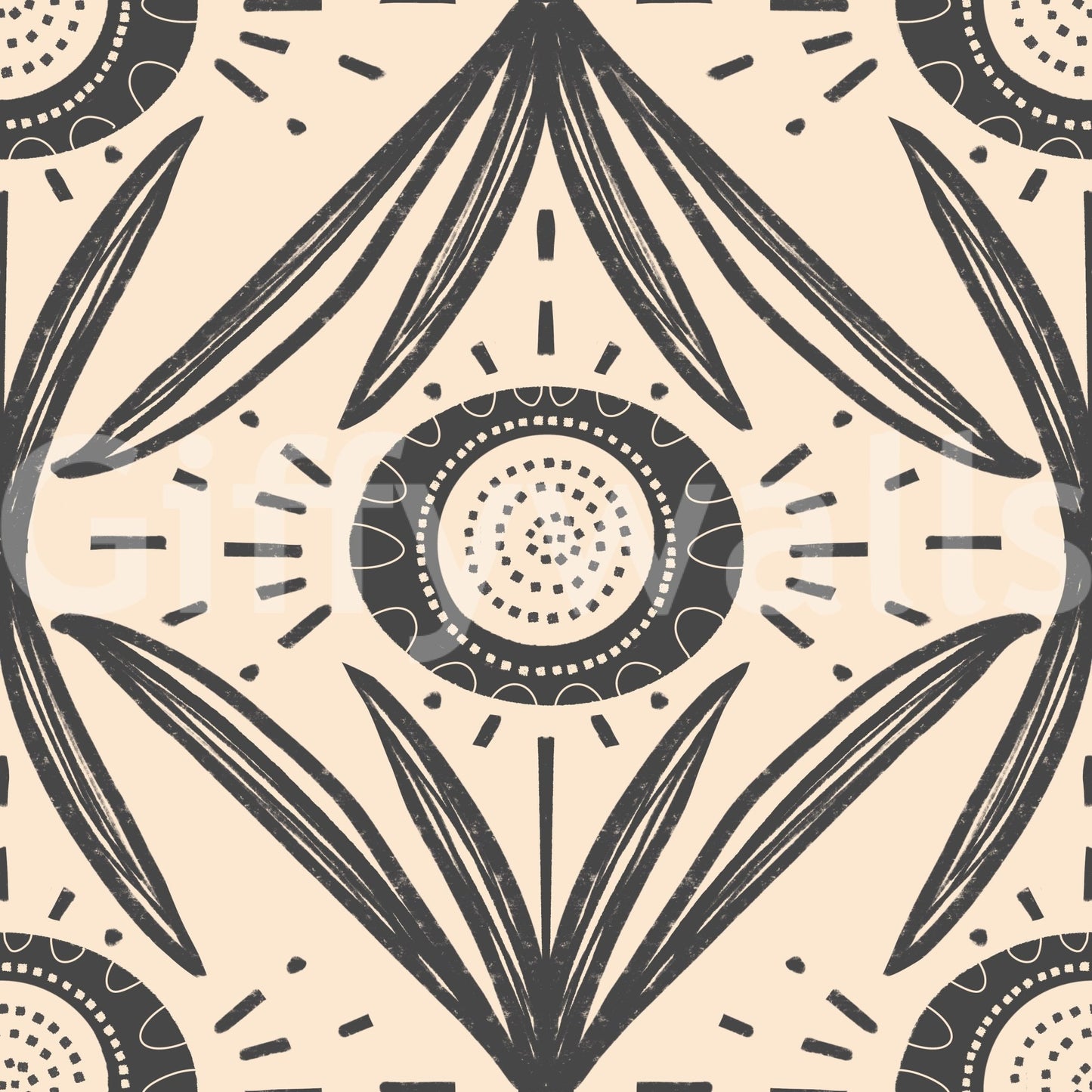 Modern vintage floral mural wallpaper