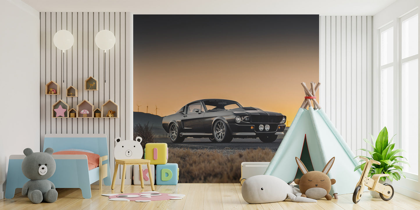 Ford Mustang Sunset Drive Mural - Giffywalls