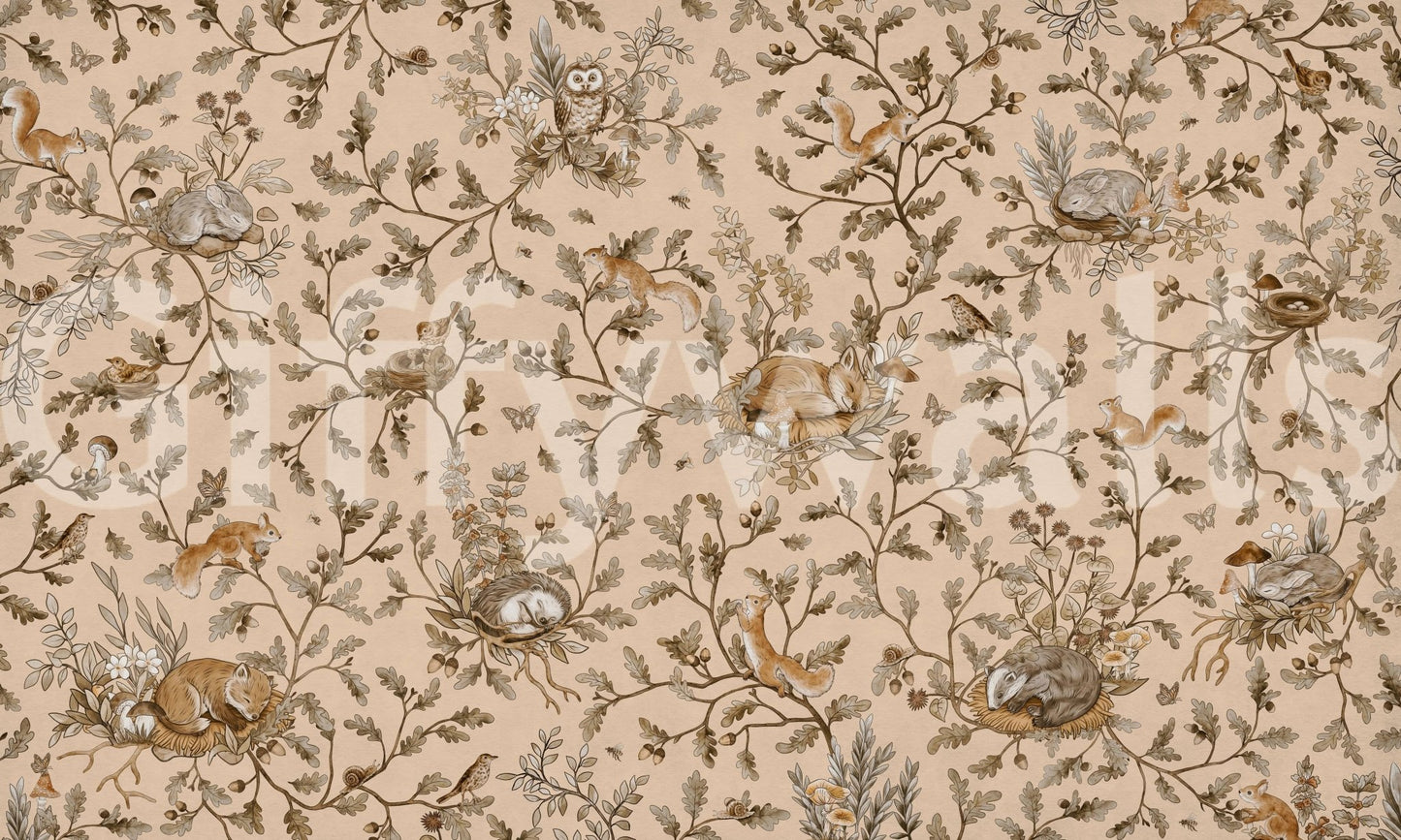 Papier peint fresque murale Sommeil en forêt