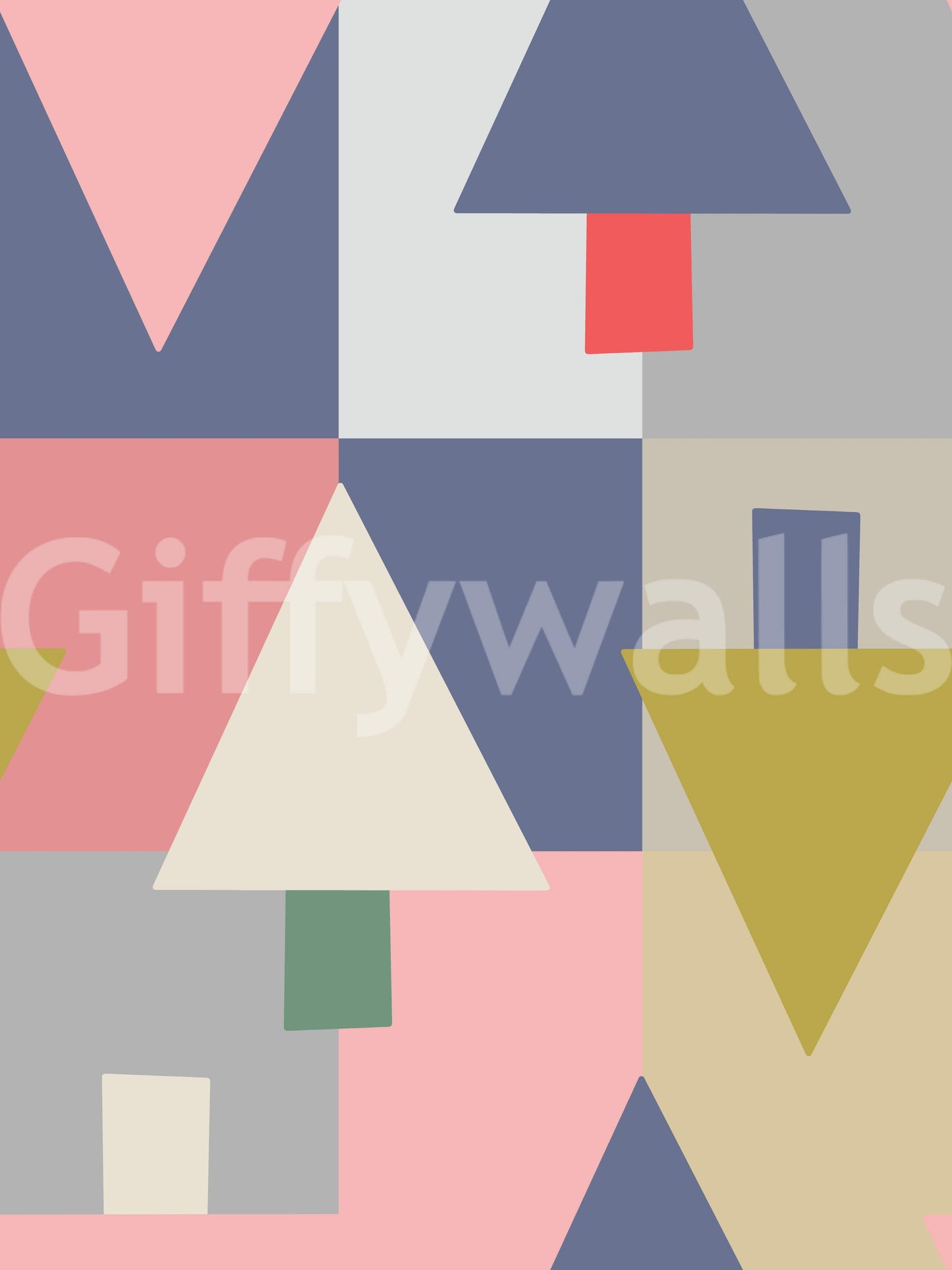 Geometrische Waldharmonie-Tapete