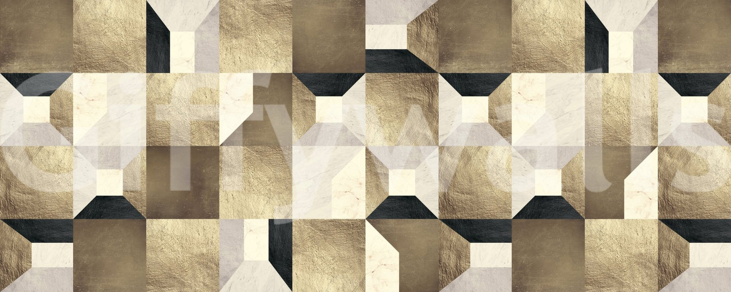 The Gilded Geometry mural makes a bold and sophisticated statement.