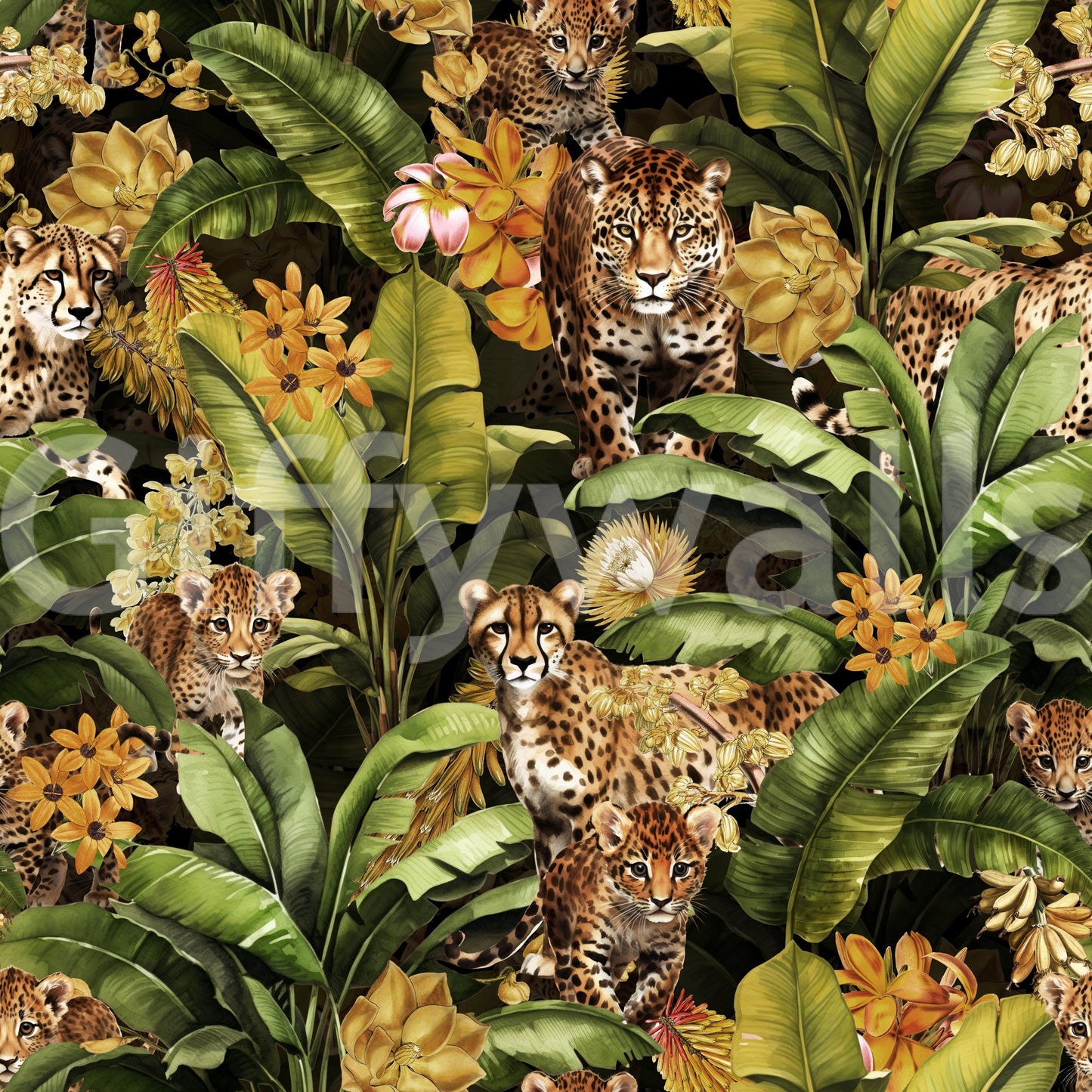 Golden Jungle design with rich tones and vivid tropical details.