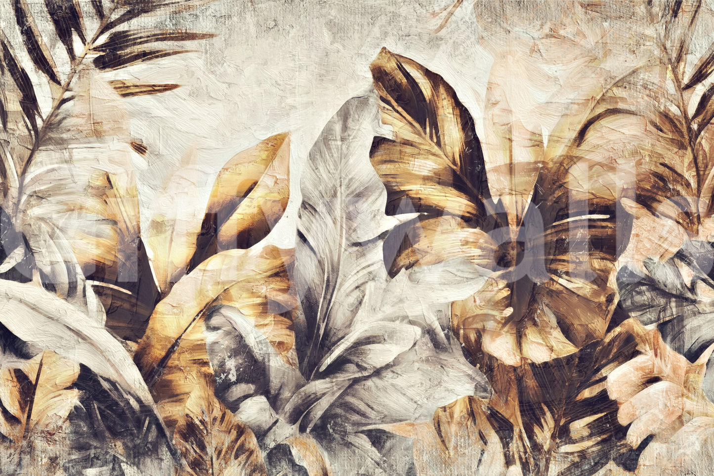 Golden Palm Abstract Wall Mural -2530883