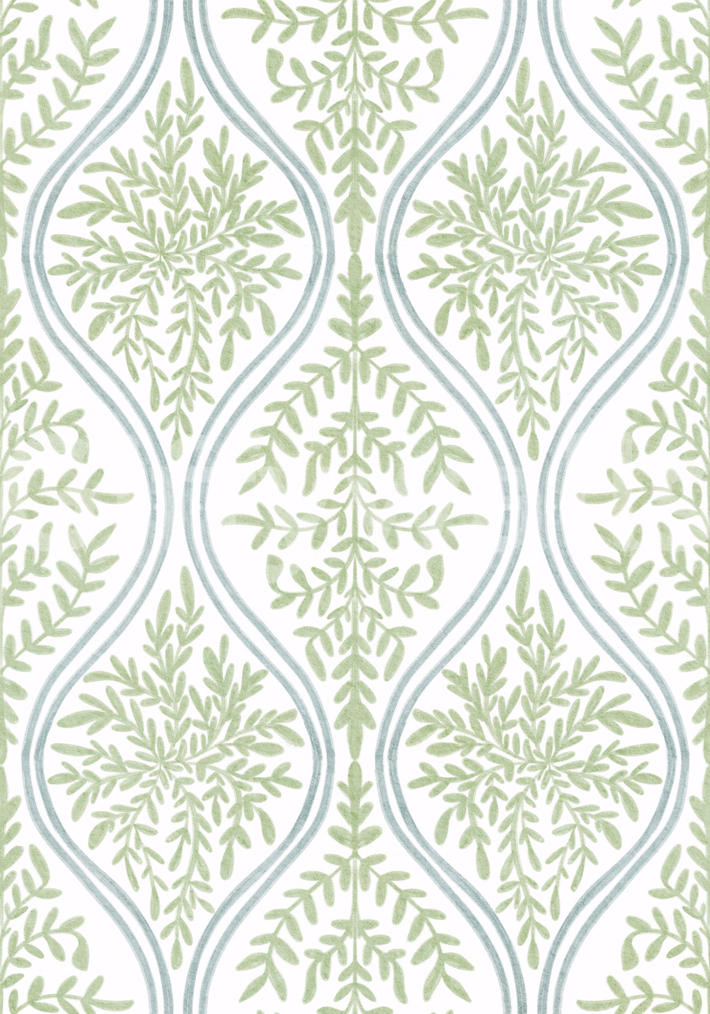 Sophisticated green damask wallpaper for timeless decor