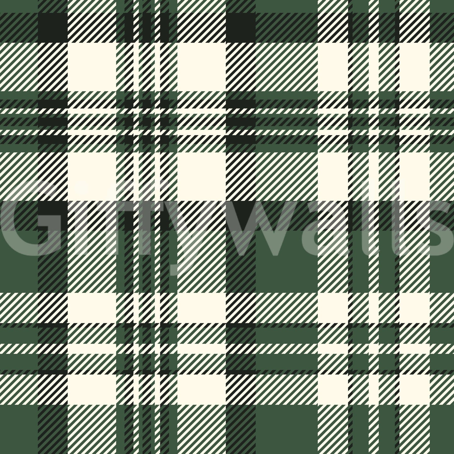 Modern Green Plaid Wallpaper