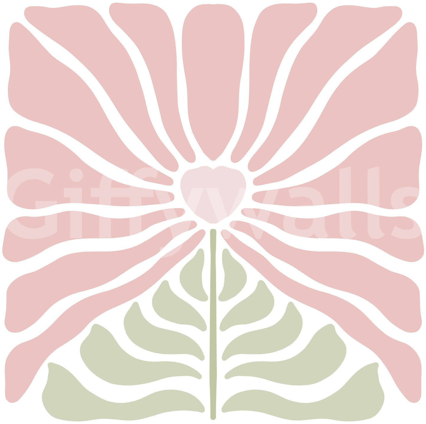 Groovy blomster i lyserød og grøn tapet