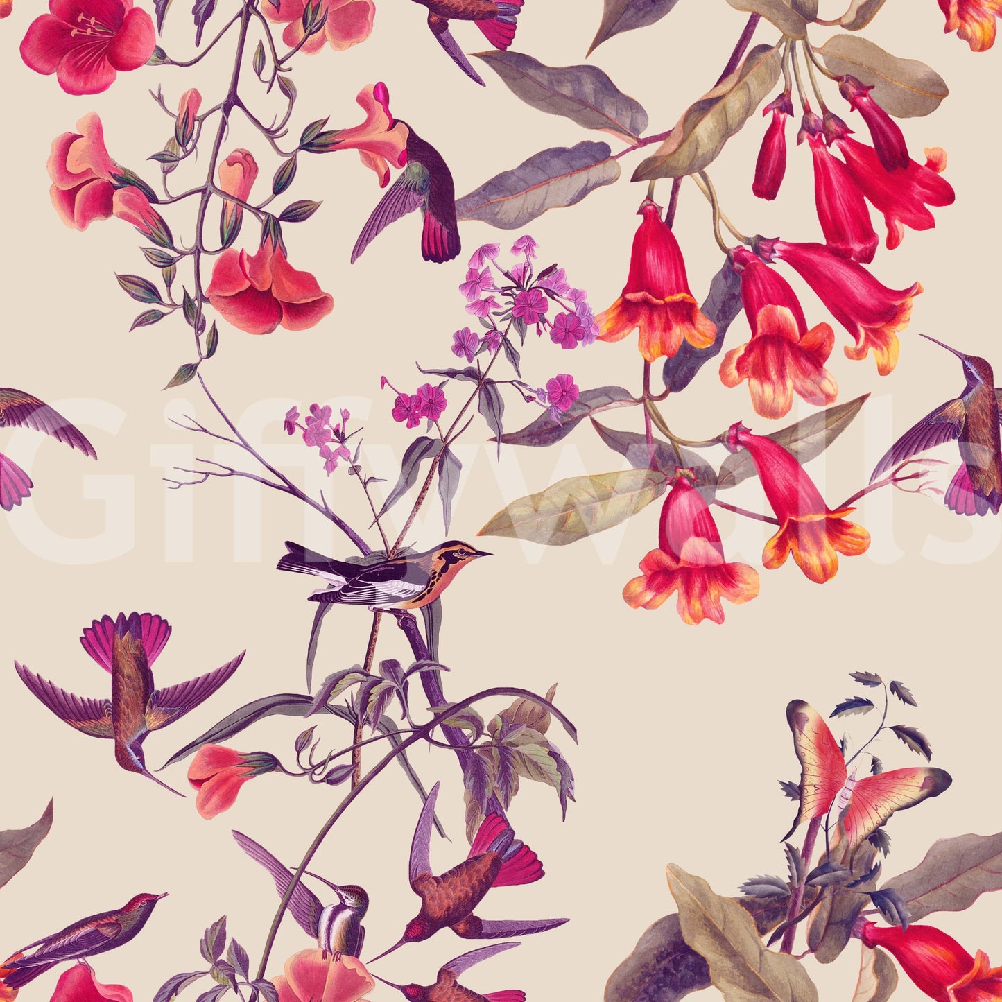 A high-quality serene flower wall mural for walls.