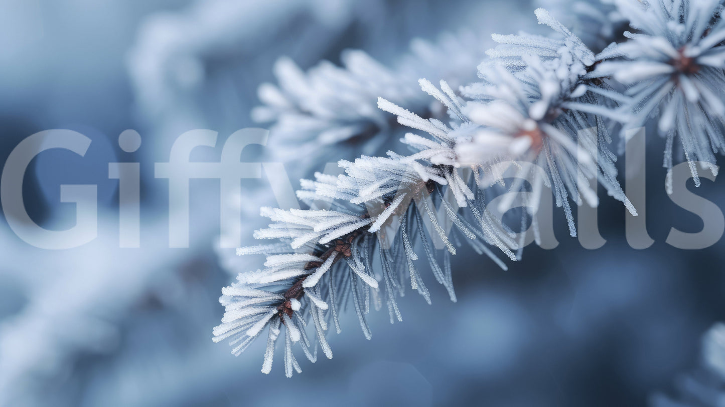 Fresque murale Sérénité Branche Glacée -2559591