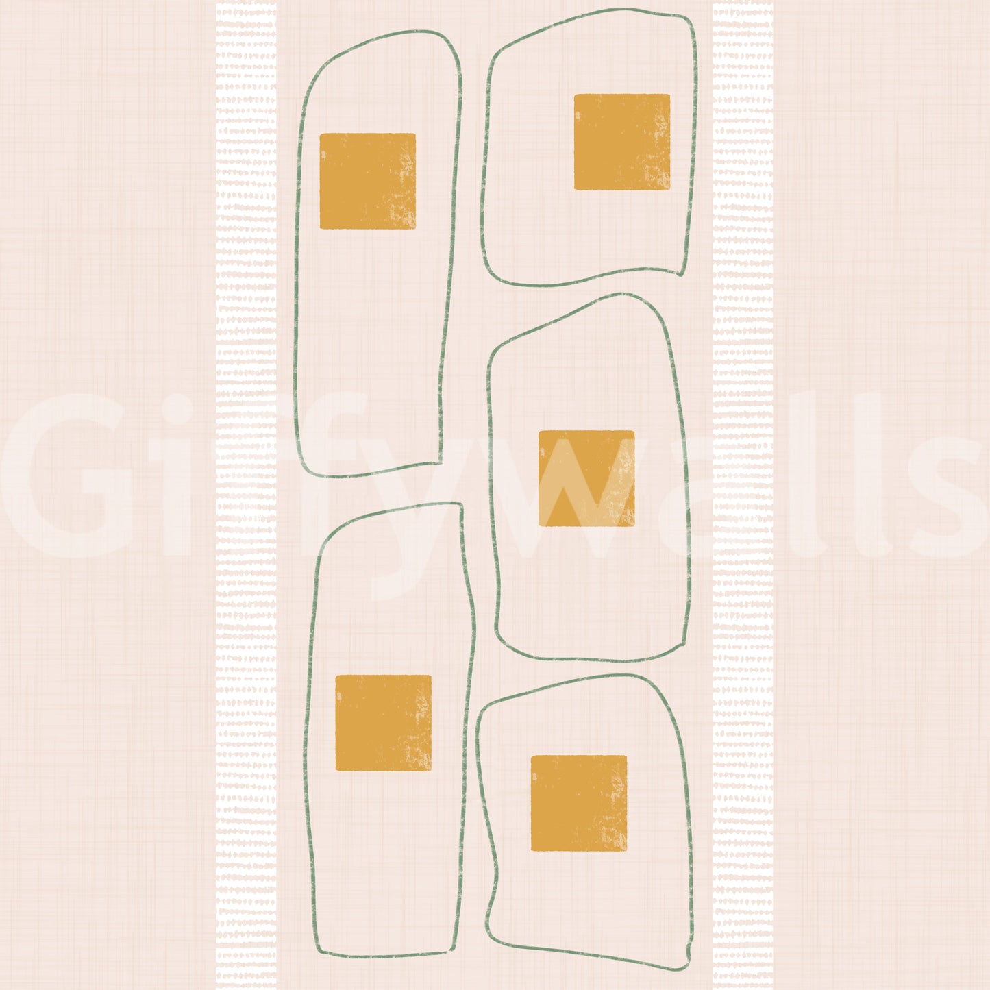 Japandi Frame Lines Eggshell Wallpaper