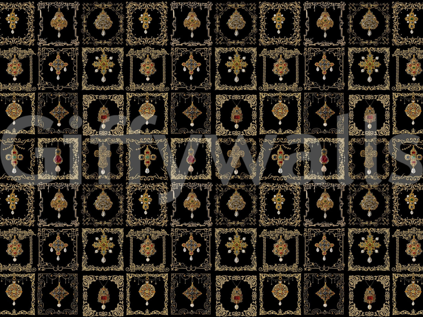 Jeweled Baroque Elegance Wall Mural