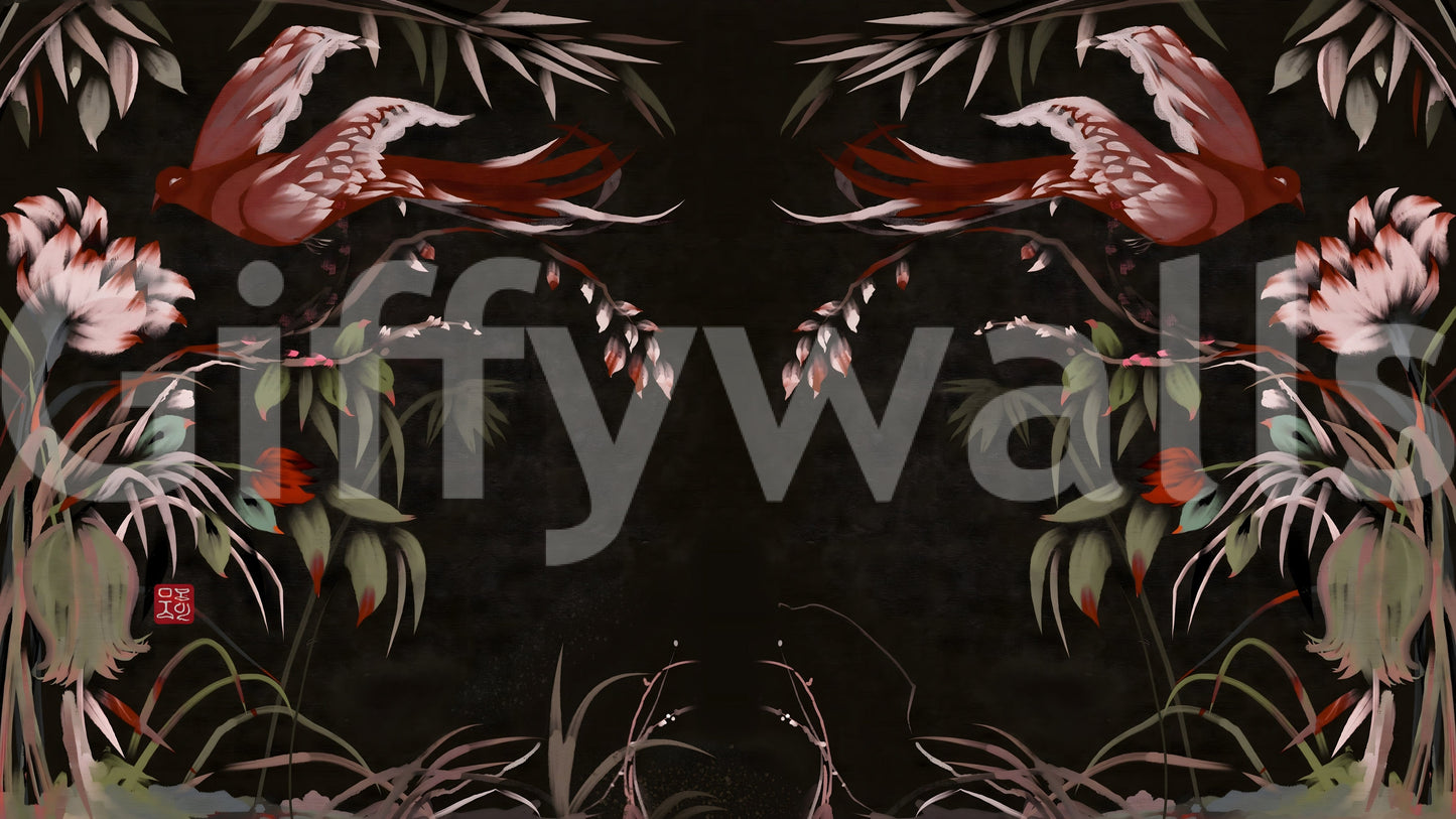 Floral Flight Joseon Inspired Wall Mural