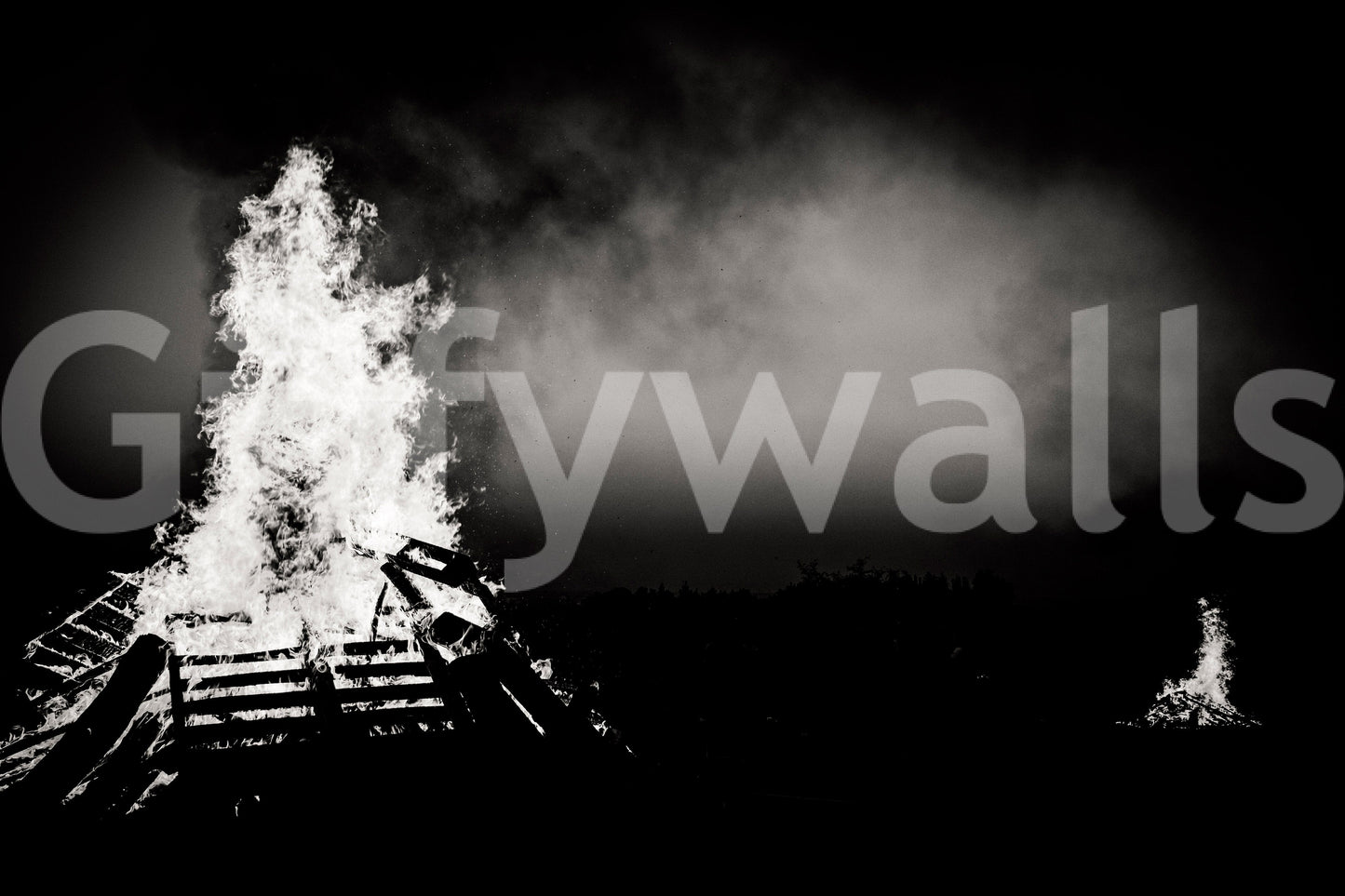 A high-quality minimalist fire wall mural for walls.