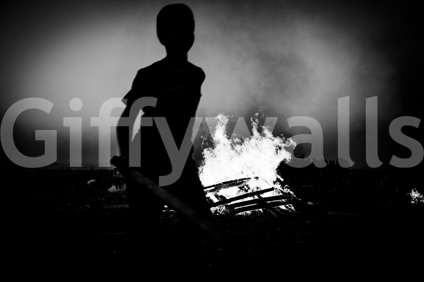 An artistic festive scene mural for home decor.