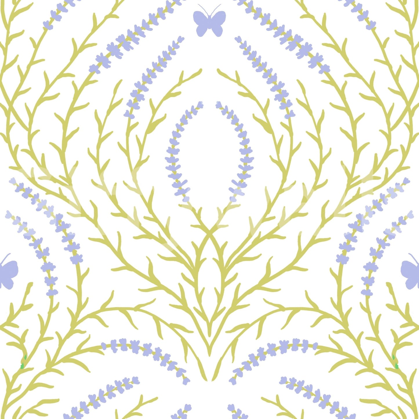 Lavender Bloom and butterflies Wallpaper