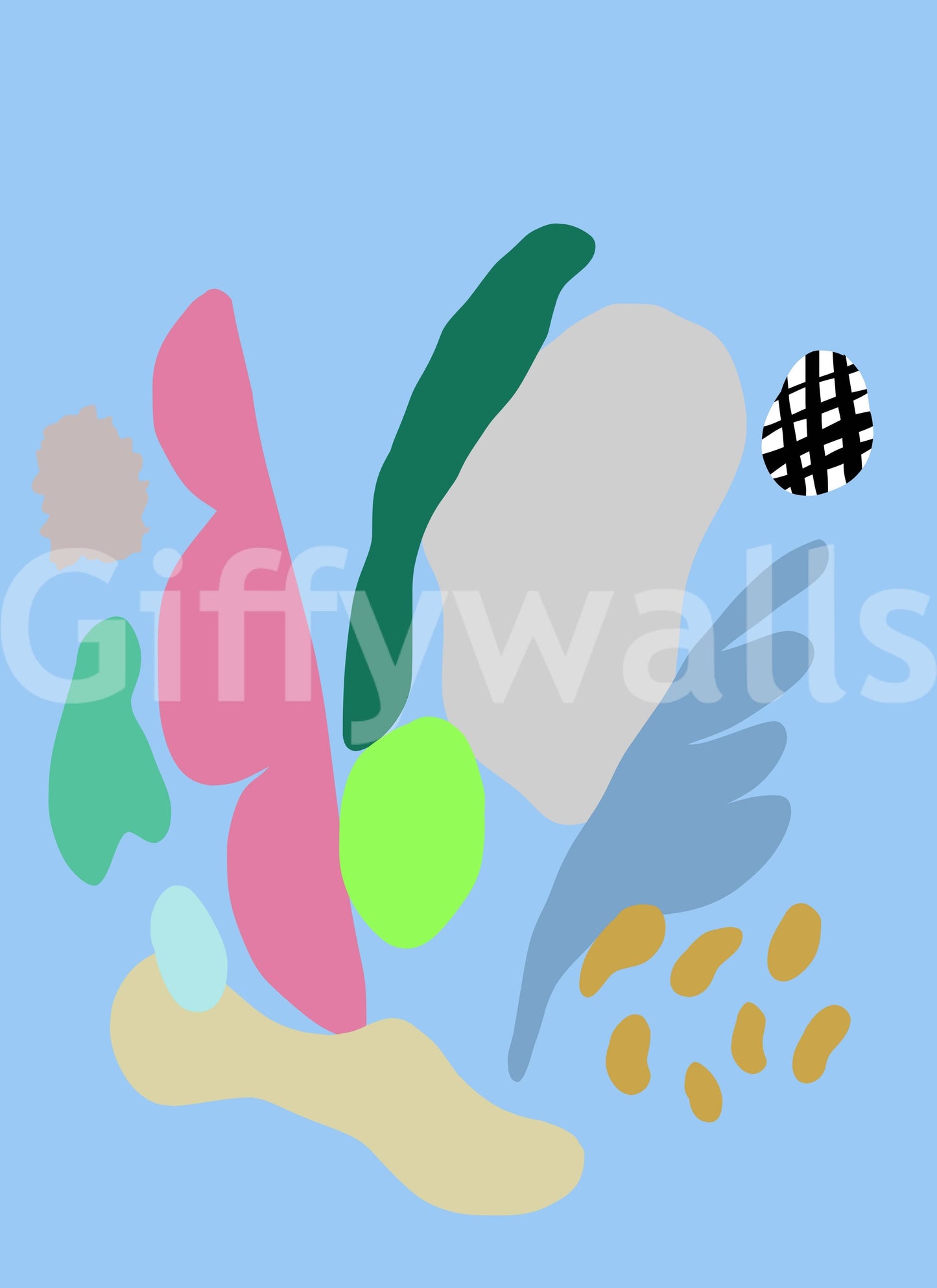 An artistic nature inspired mural for home decor.