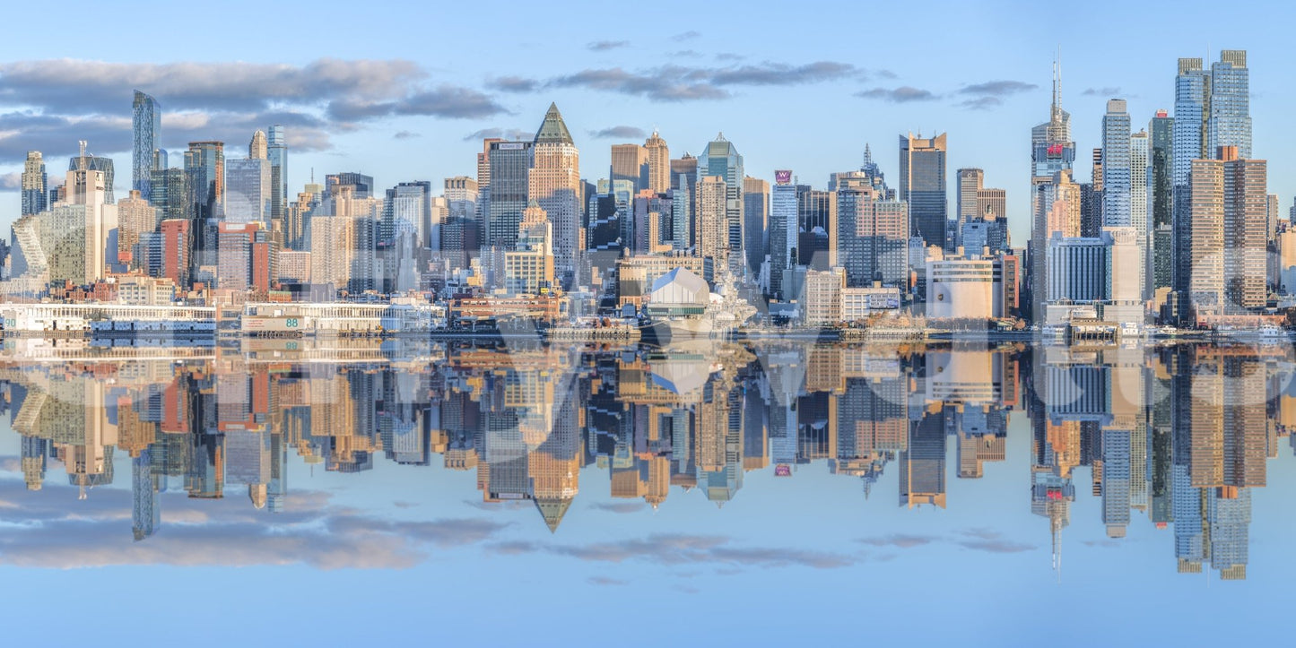 Manhattan cityscape Lower Manhattan skyline wall mural office backdrop artwork.