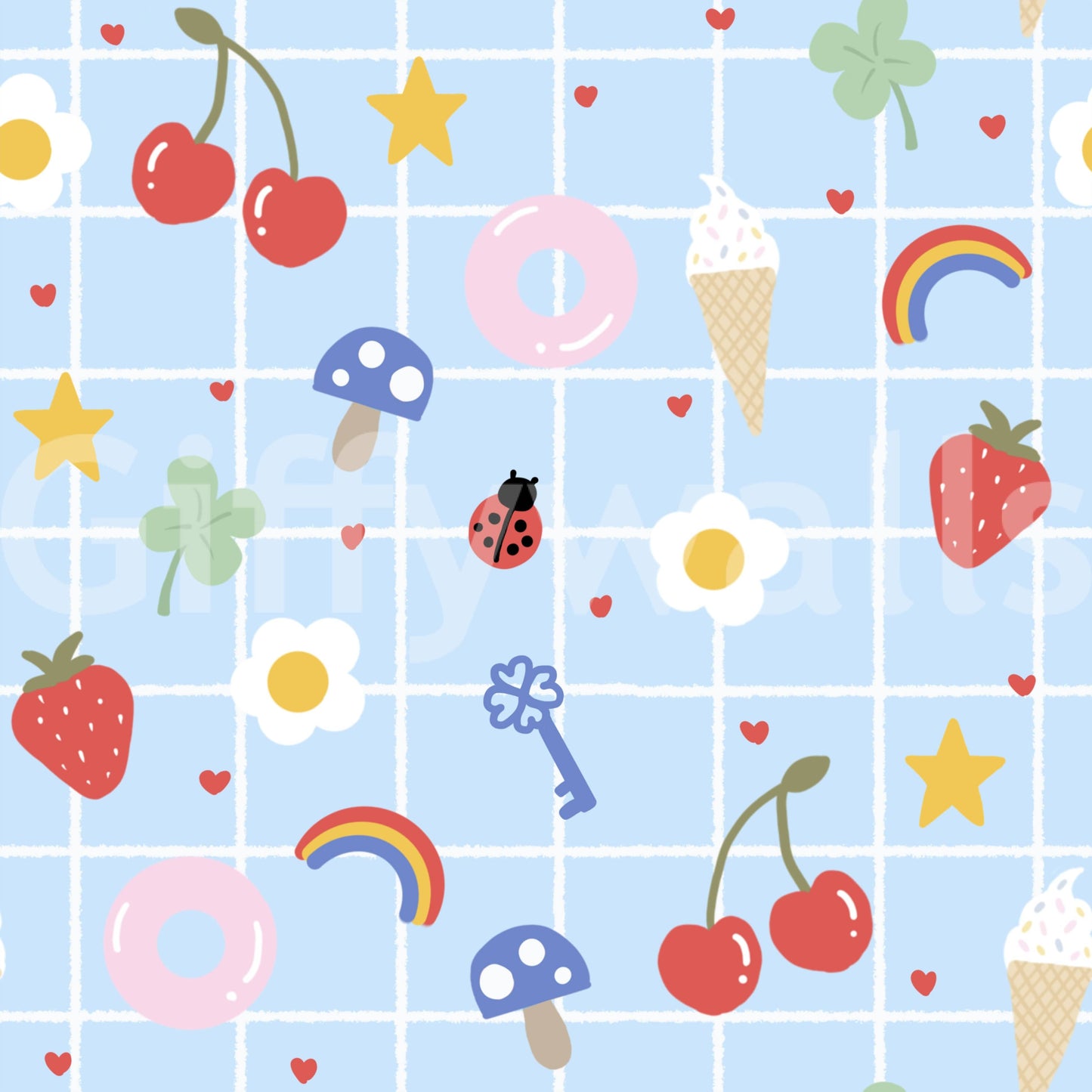 Colorful Lucky Charm wall art featuring a sweet, nostalgic aesthetic.