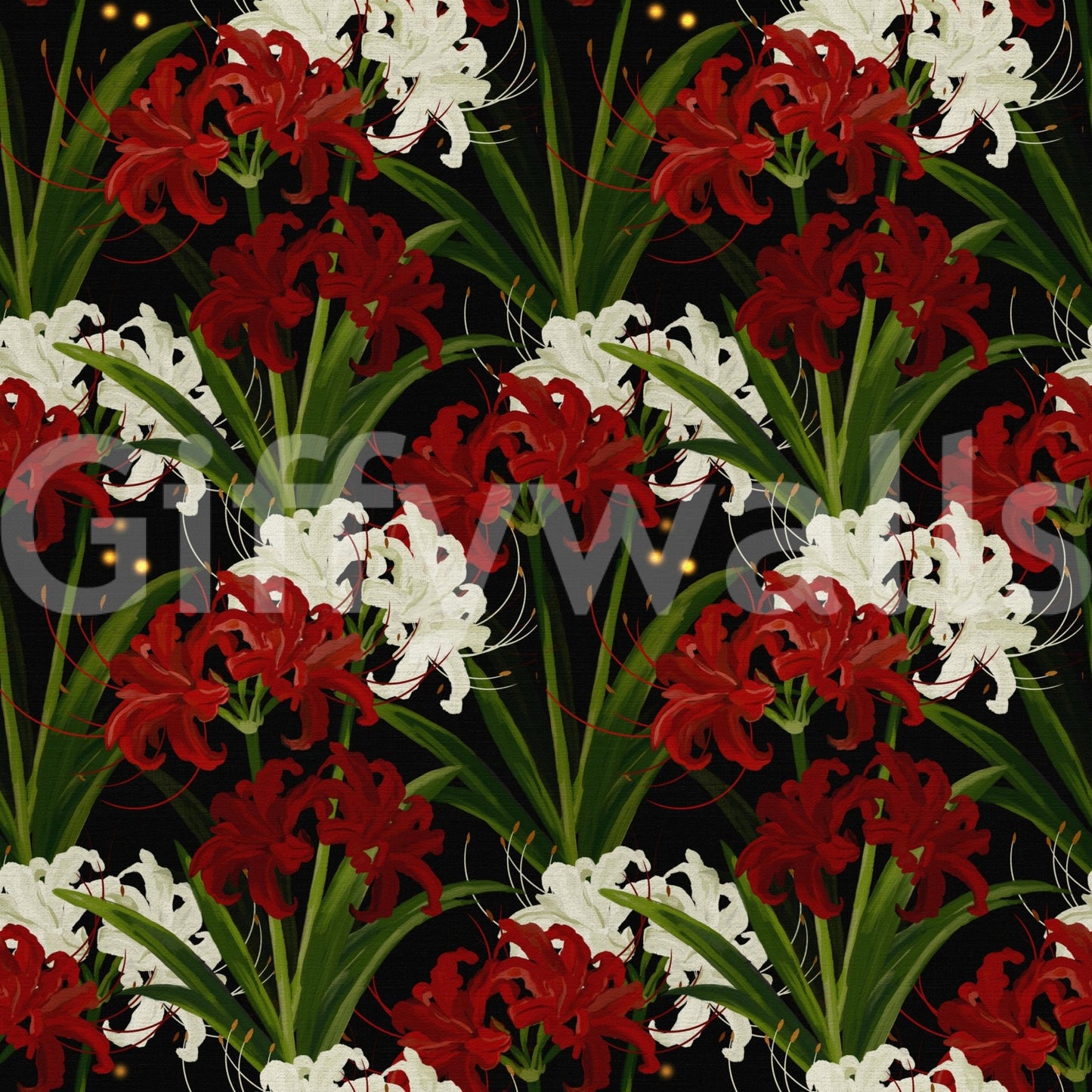 Lycoris Radiata Midnight Romantic spiderlily pattern Wallpaper