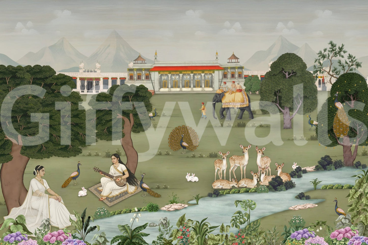 Majestic India Nature's Melody Wall Mural for a sophisticated interior.