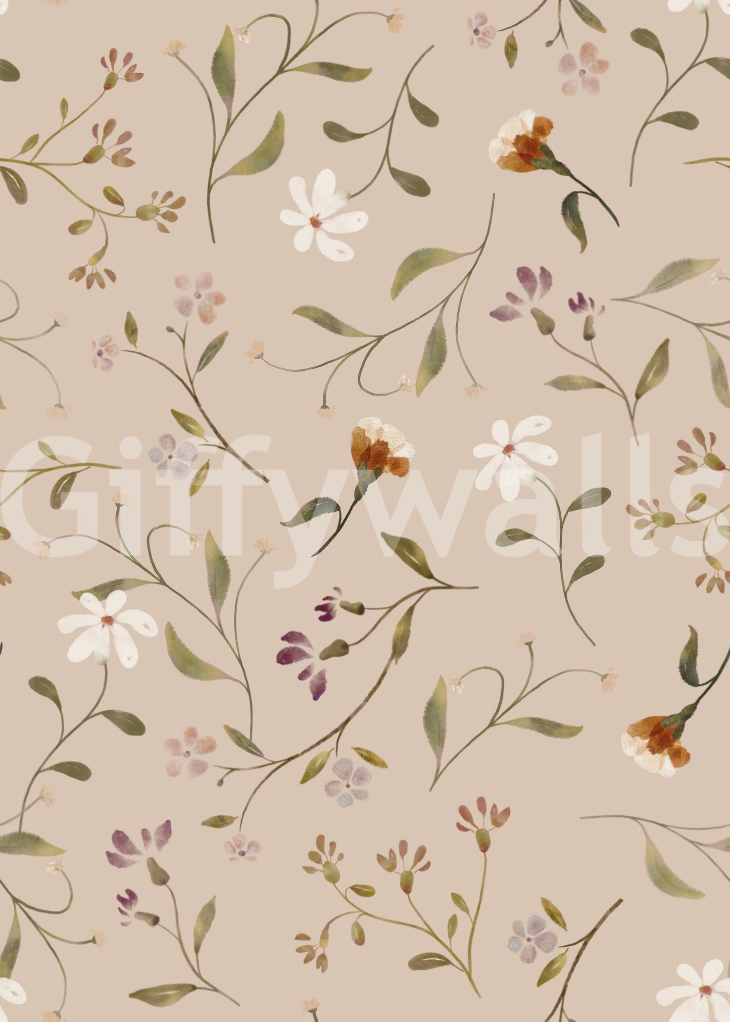 Memories in Petals Wallpaper Cream